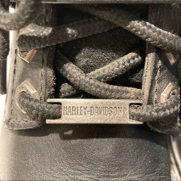 HARLEY DAVIDSON Sz 6 Moto Chunky Sole Thick Leather Zipper and Buckles Booties - Picture 12 of 16